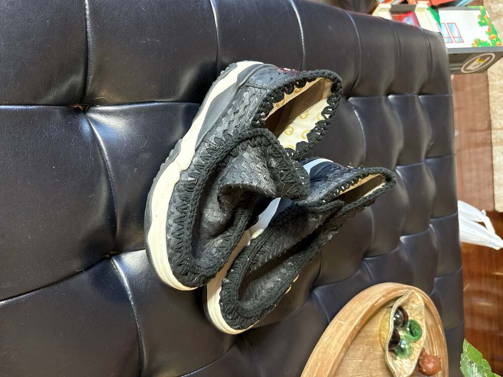 Mou Eskimo Black Scales Leather Slip-on Sneaker